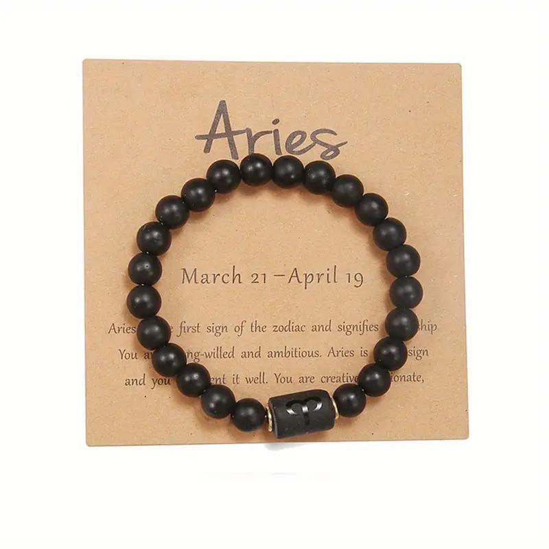 Natural stone beaded tiger eye picture stone bracelet zodiac bracelet