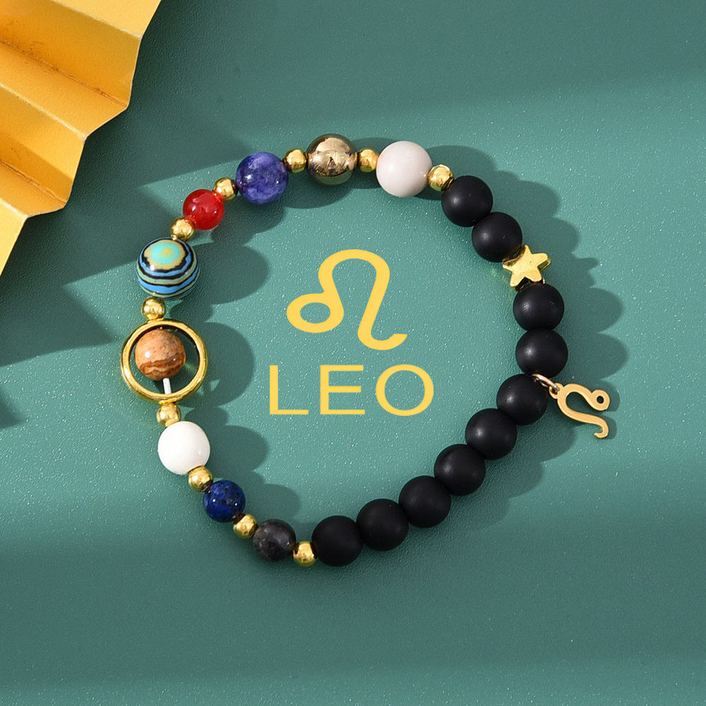 Natural Stone Beaded Tiger Eye Zodiac Bracelet — additional product photo