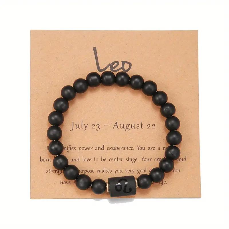 Natural stone beaded tiger eye picture stone bracelet zodiac bracelet