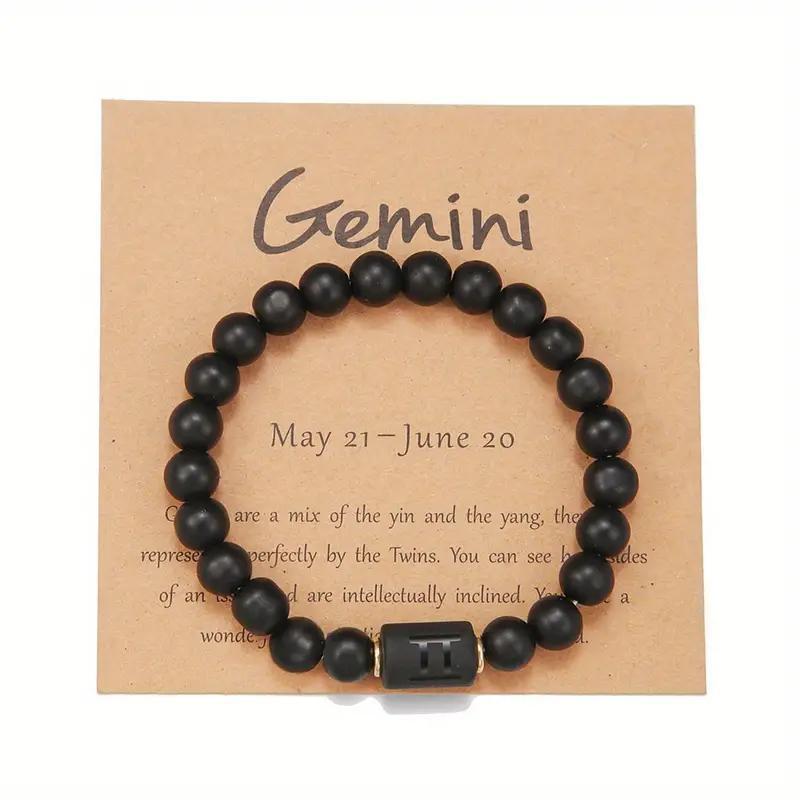 Natural stone beaded tiger eye picture stone bracelet zodiac bracelet