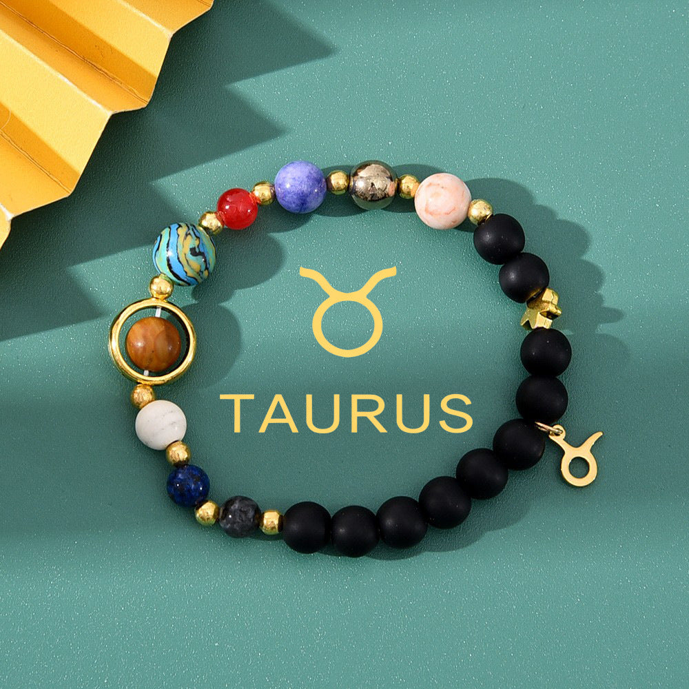 Natural Stone Beaded Tiger Eye Zodiac Bracelet — additional product photo