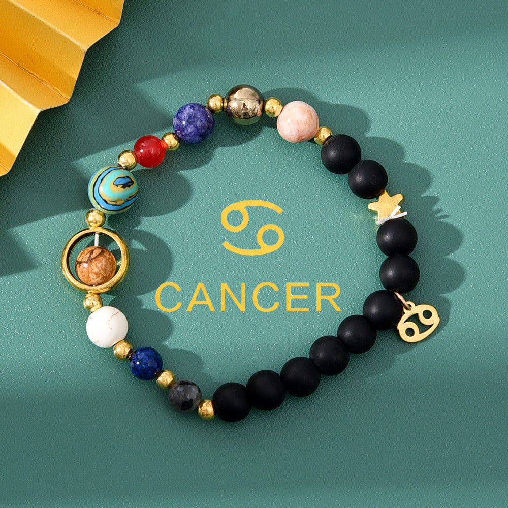 Natural Stone Beaded Tiger Eye Zodiac Bracelet — additional product photo