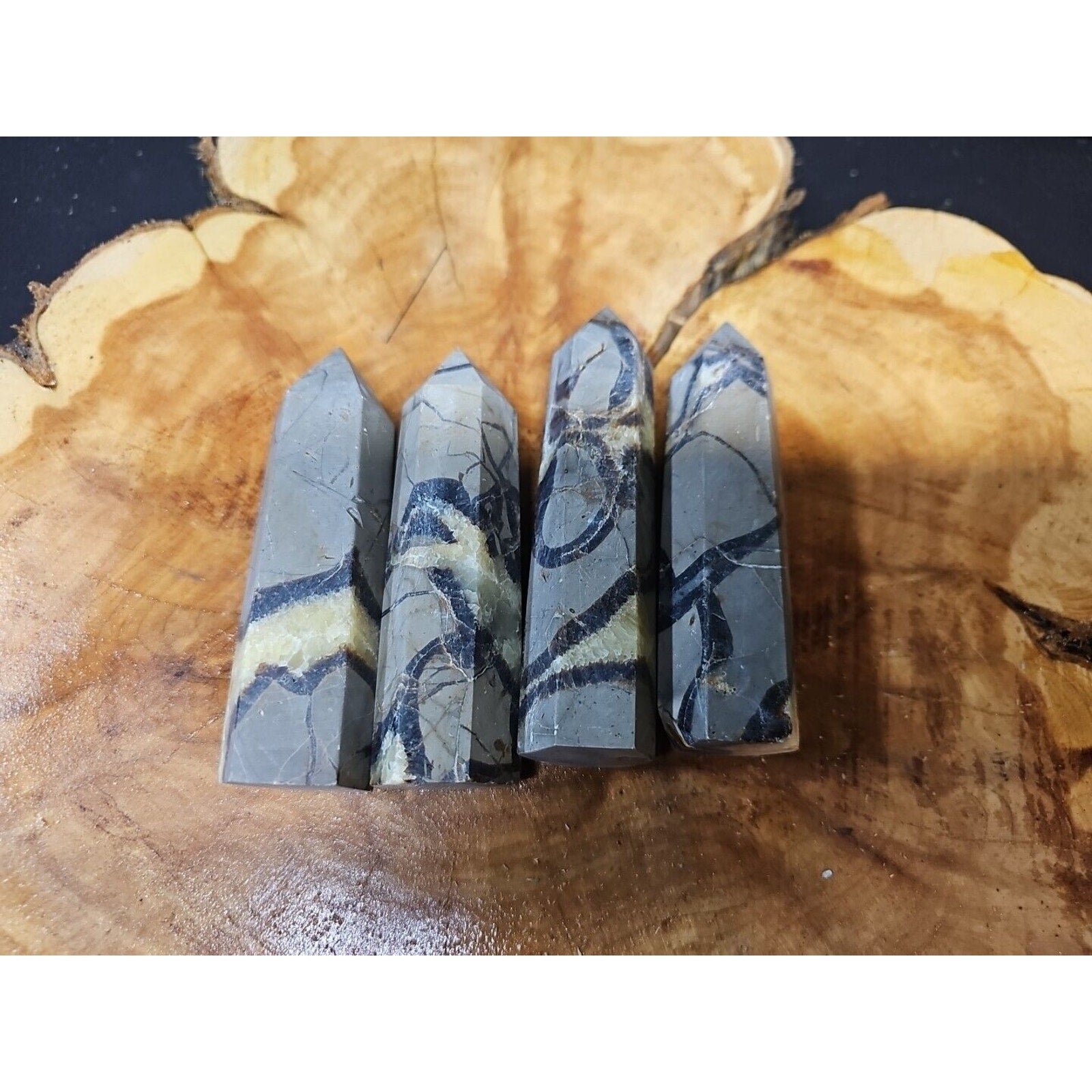 Dragon Septarian Geode Cluster Set — 1 lb, 4 Pieces from Madagascar | CrystalCloud Company