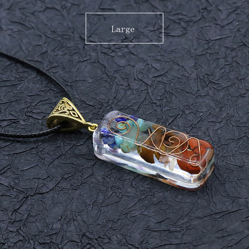 Rainbow Stone Crystal Pendant Necklace