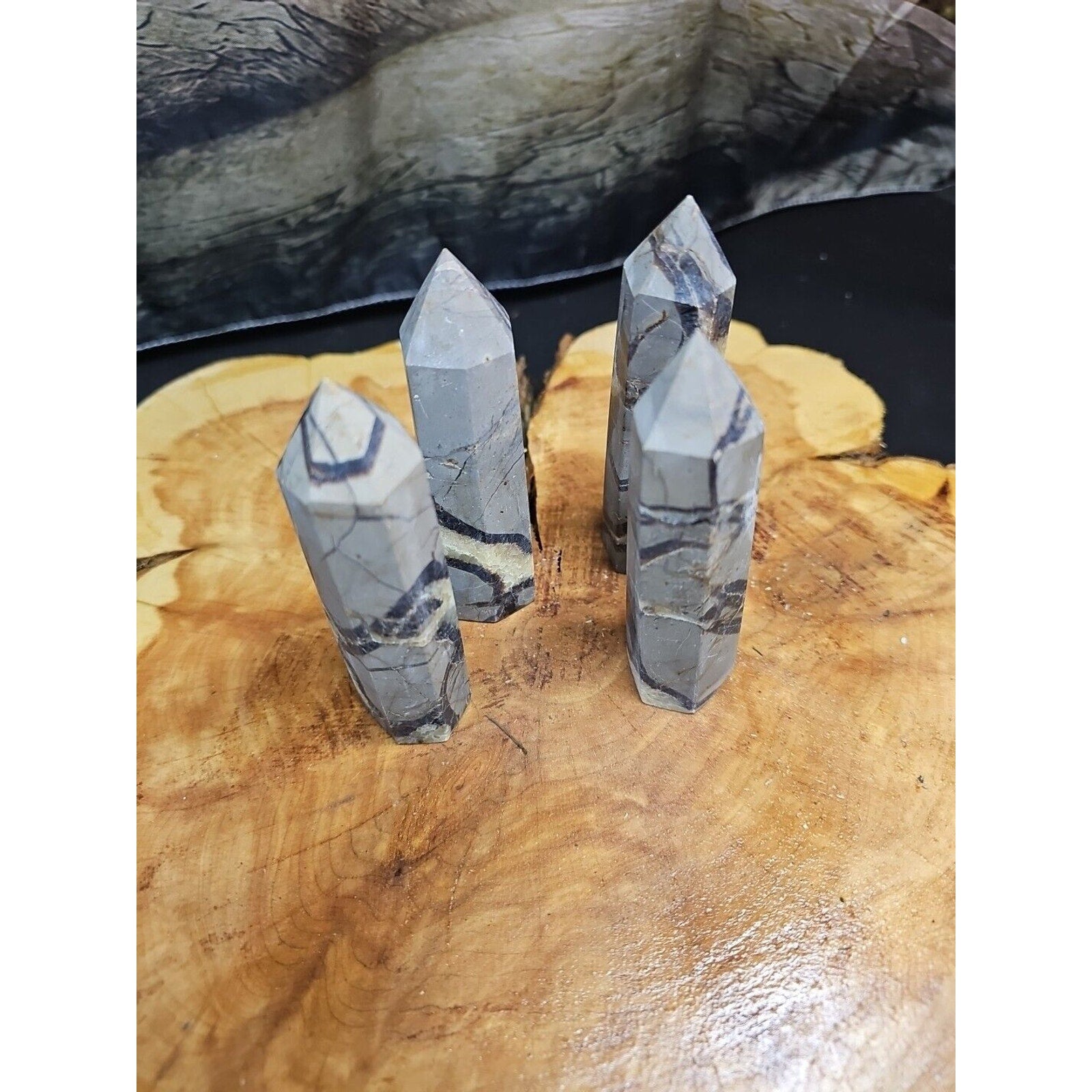 Dragon Septarian Geode Cluster Set — 1 lb, 4 Pieces from Madagascar | CrystalCloud Company