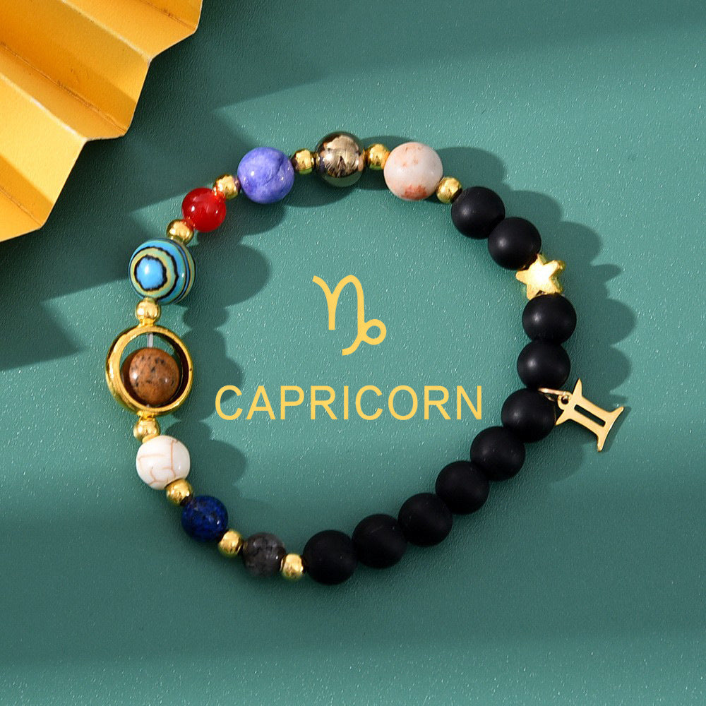 Natural Stone Beaded Tiger Eye Zodiac Bracelet — additional product photo