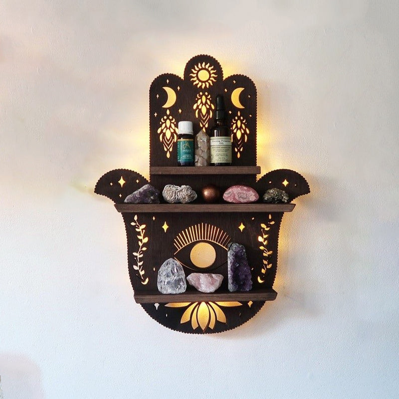 Luna Crystal Moonlight Shelf — Mystical Display Shelf