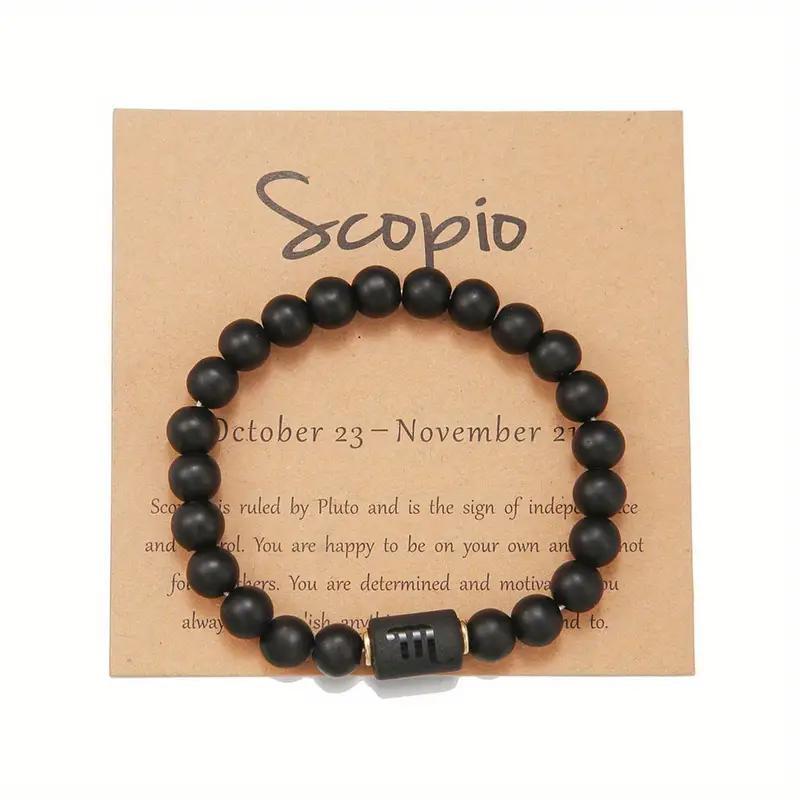 Natural stone beaded tiger eye picture stone bracelet zodiac bracelet