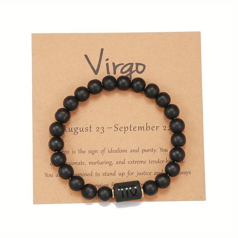 Natural stone beaded tiger eye picture stone bracelet zodiac bracelet
