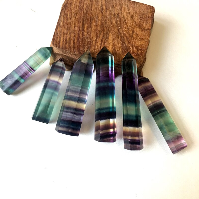 100% Natural Fluorite Crystal Striped Fluorite tower