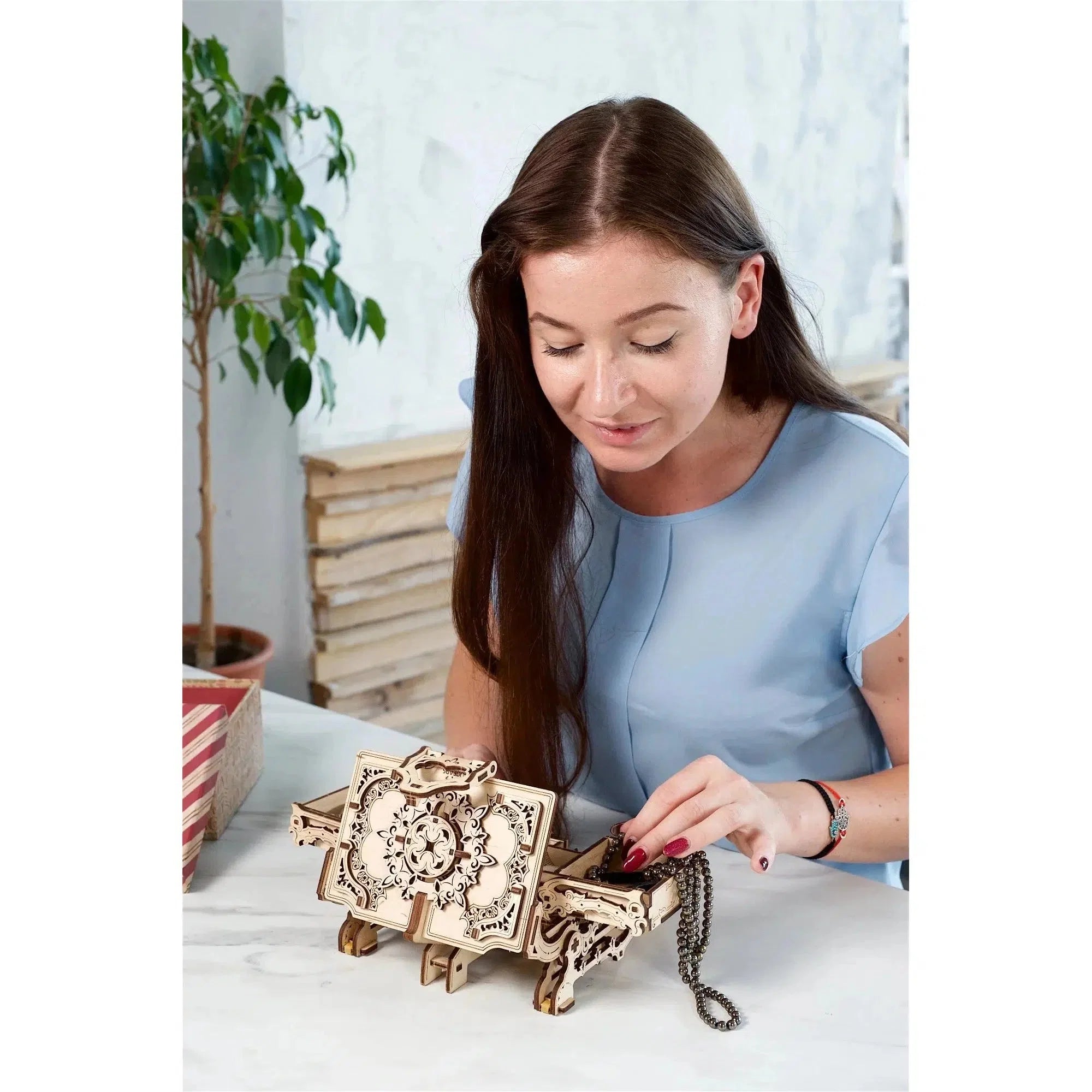 Antique Box 3D Wood Model Assembly Kit