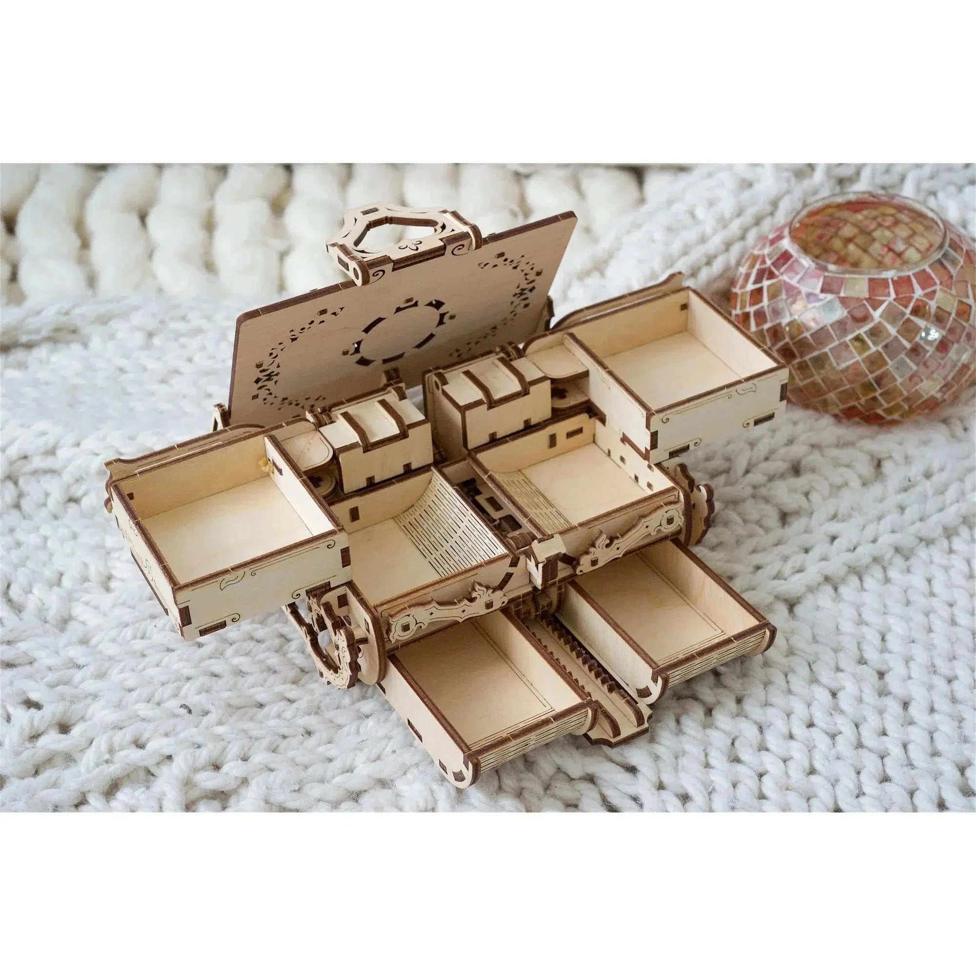 Antique Box 3D Wood Model Assembly Kit