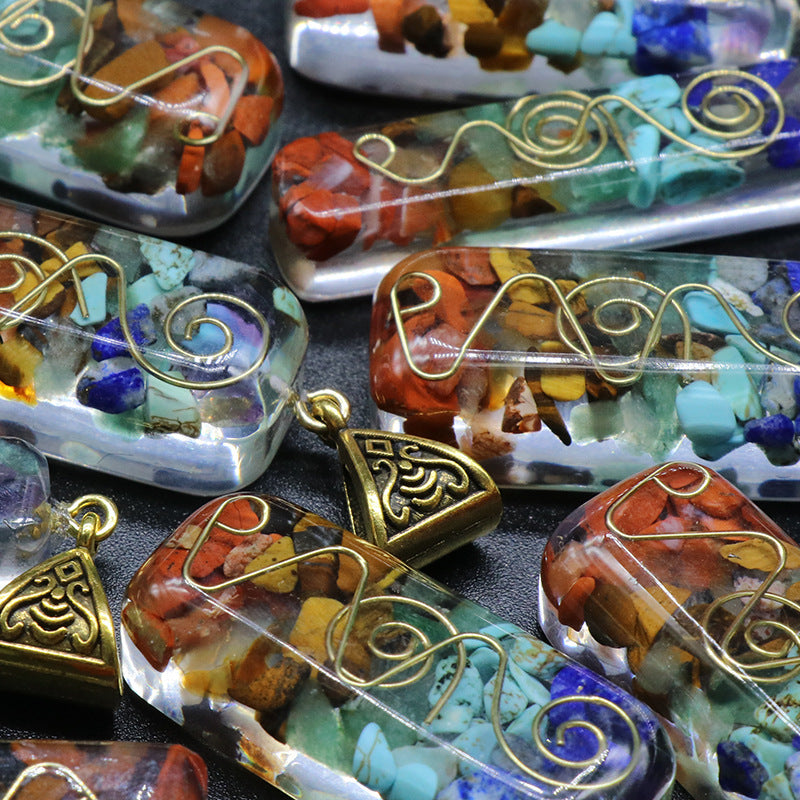 Rainbow Stone Crystal Pendant Necklace