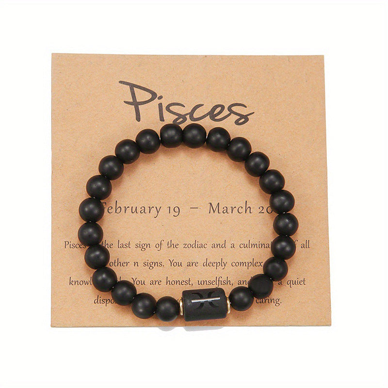Natural stone beaded tiger eye picture stone bracelet zodiac bracelet