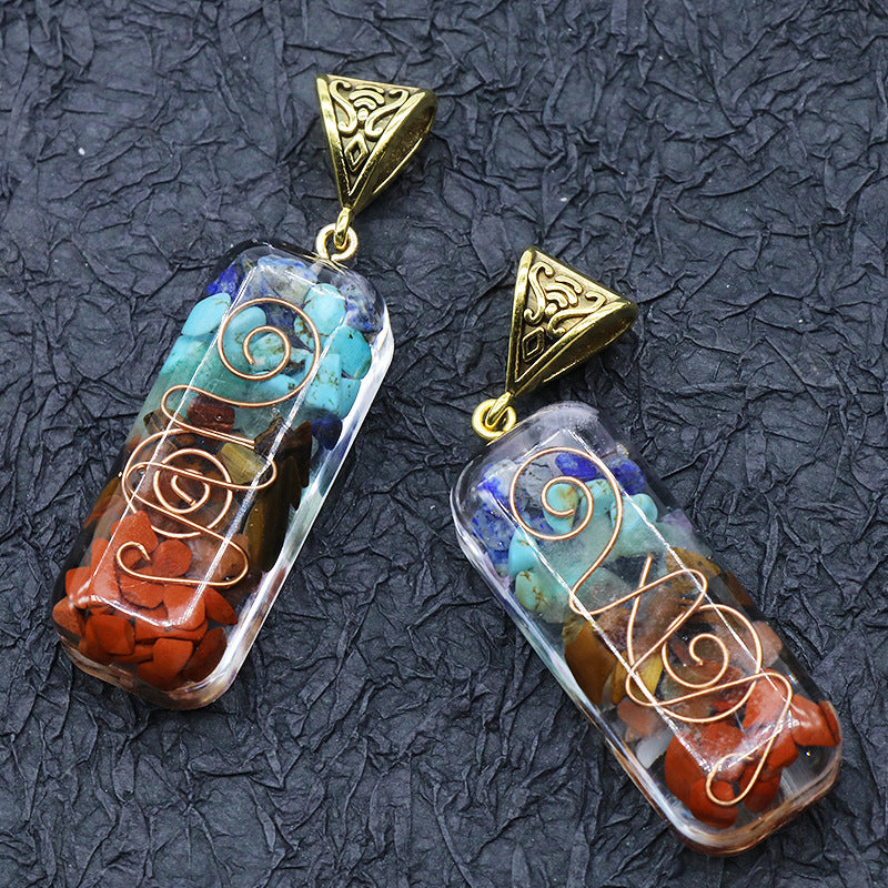 Rainbow Stone Crystal Pendant Necklace