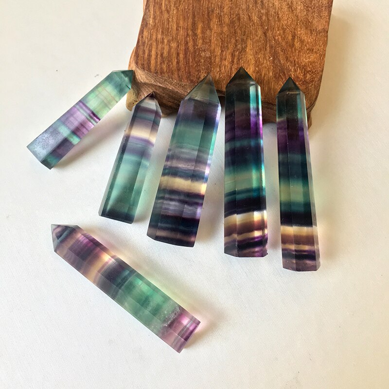 100% Natural Fluorite Crystal Striped Fluorite tower