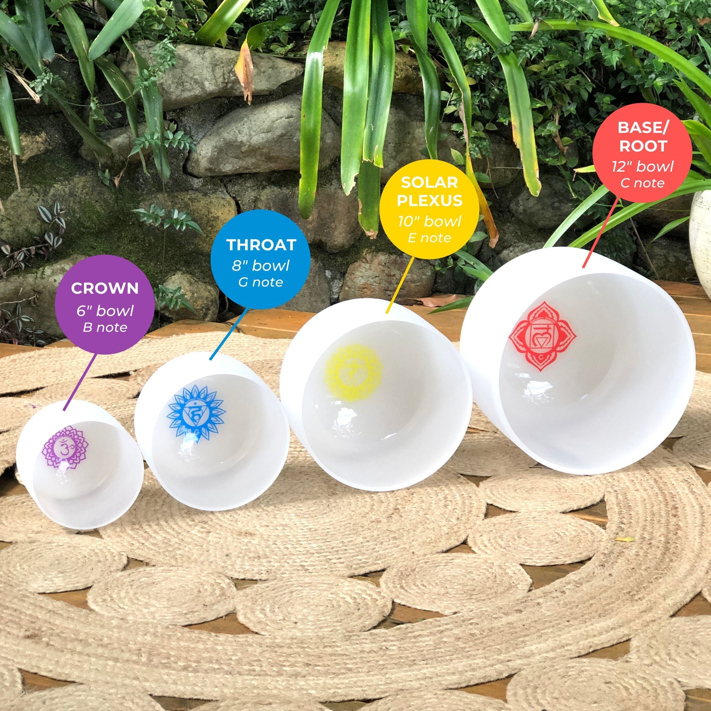Set of 4 White Sound Therapy Bowls