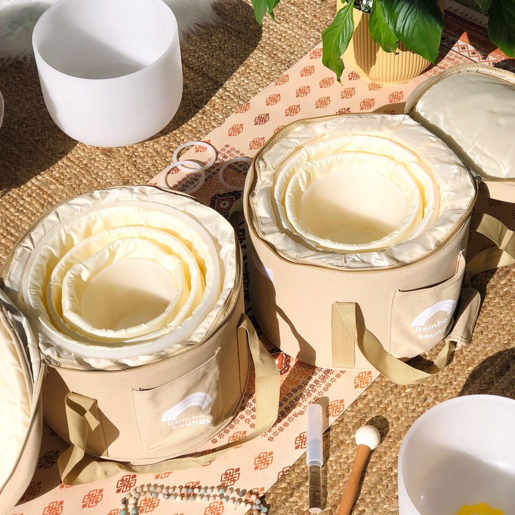 Set of 4 White Sound Therapy Bowls