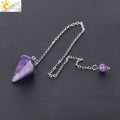 Small Reiki Pendulum Natural Stone Amulet Healing Crystal Pendant