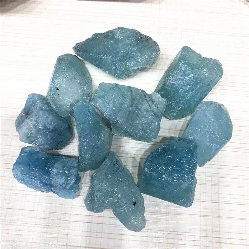 Natural Quartz Sky Blue Aquamarine Raw Rough Crystals Healing Gemstone