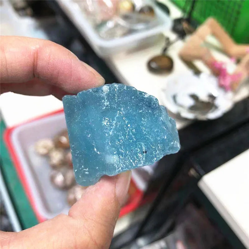 Natural Quartz Sky Blue Aquamarine Raw Rough Crystals Healing Gemstone