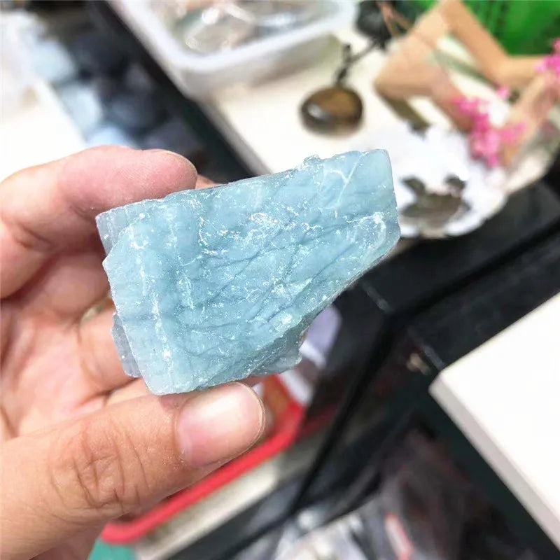 Natural Quartz Sky Blue Aquamarine Raw Rough Crystals Healing Gemstone