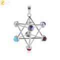 Merkaba Chakras Pendants Natural Stone Reiki 7 Chakra Necklaces