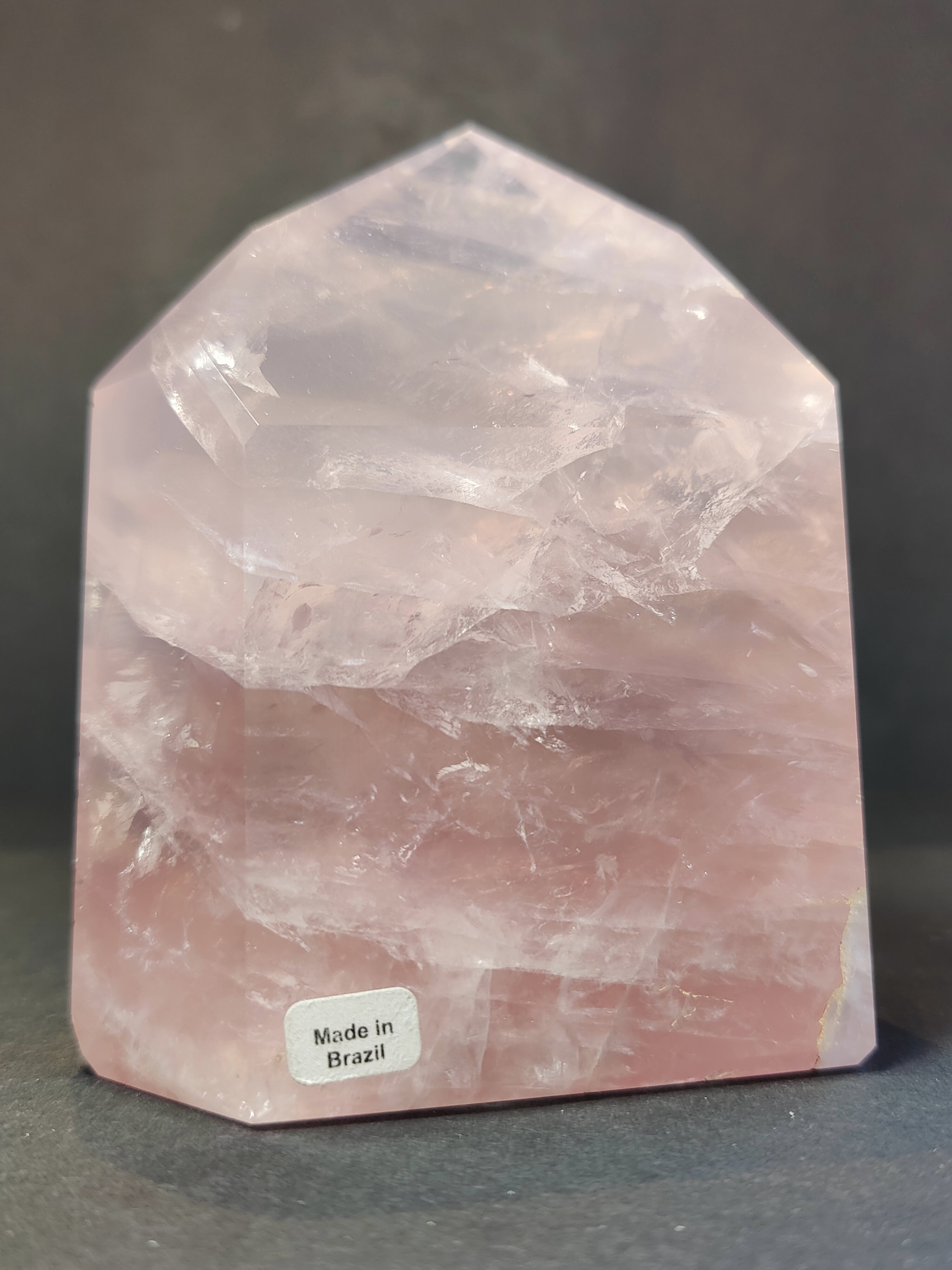 XL Rose Quartz Polished Obelisk Tower Sculpture