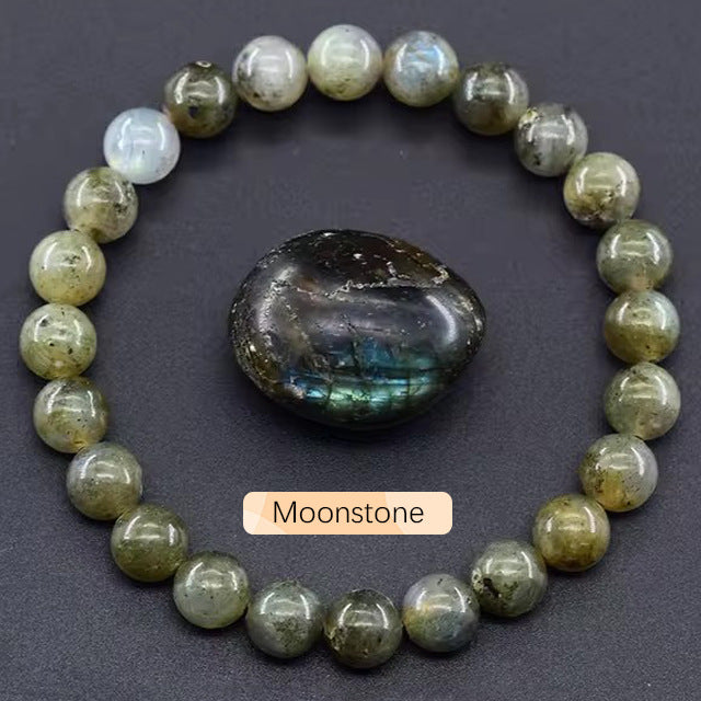 8mm Apatite Sun Stone Beaded Bracelet Handmade Agate Crystal Original Stone Bracelet