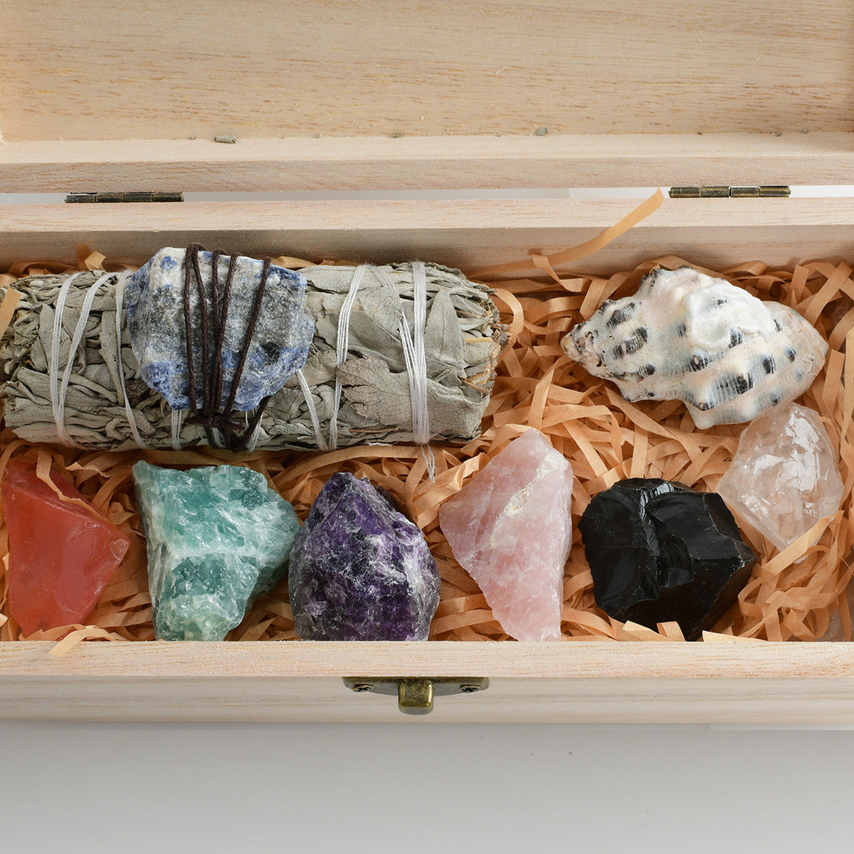 White Sage & Crystal Ornament Set | Smudge Cleansing Kit