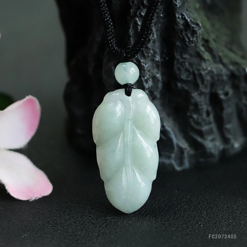 Jade Pendant with Natural Jadeite, Peaceful Buckle Burmese Jade Jewelry — additional product photo