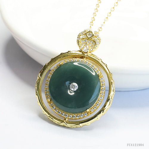 Jadeite Blue Protection Pendant Necklace — additional product photo