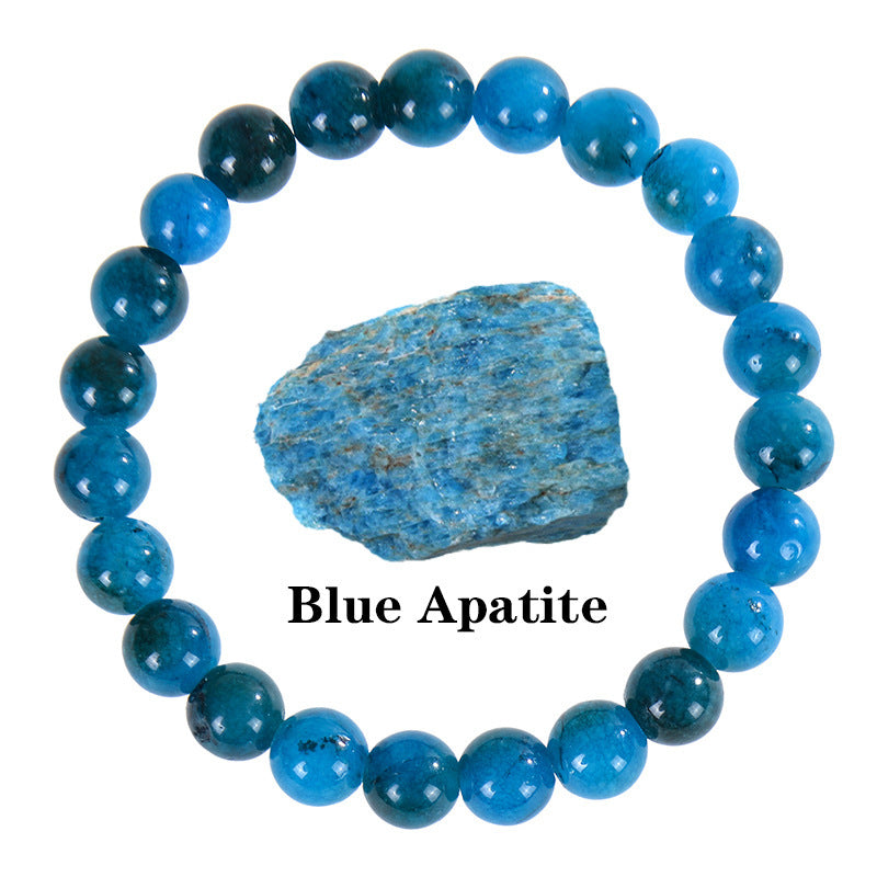 8mm Apatite Sun Stone Beaded Bracelet Handmade Agate Crystal Original Stone Bracelet