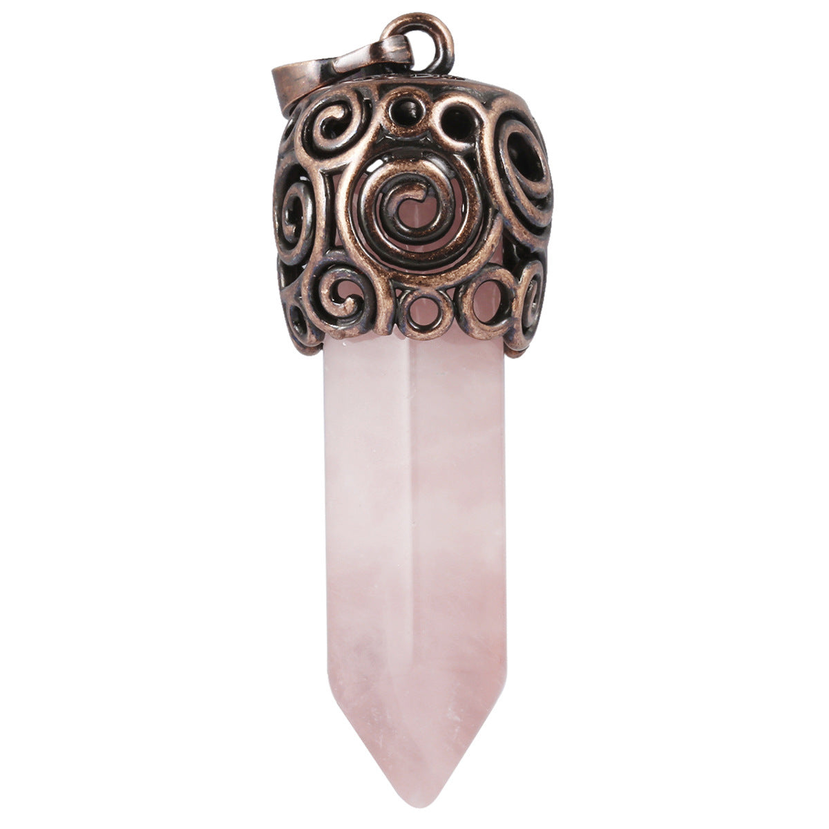 Natural Crystal Single-pointed Hexagonal Alloy Spiral Pattern