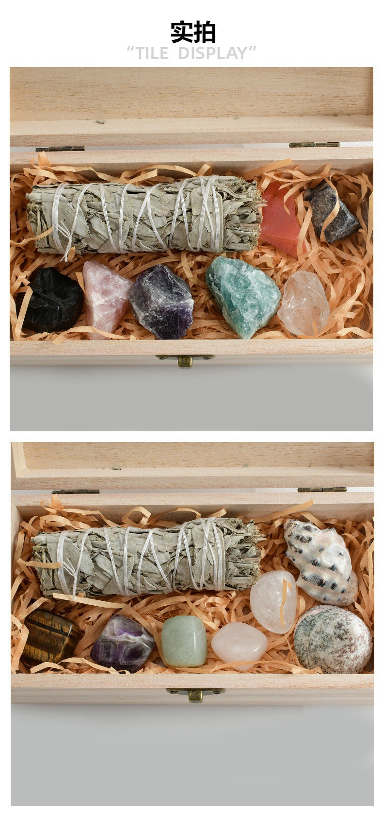 White Sage & Crystal Ornament Set | Smudge Cleansing Kit