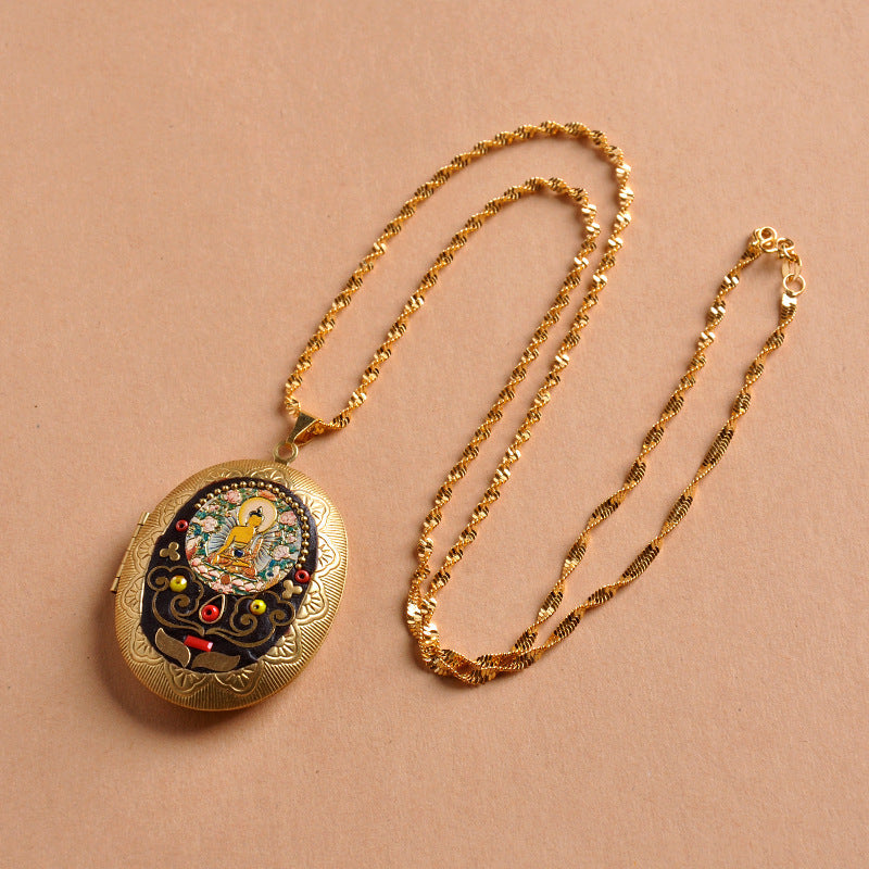 Niche For Statue Of The Buddha Handmade Yellow Pendants
