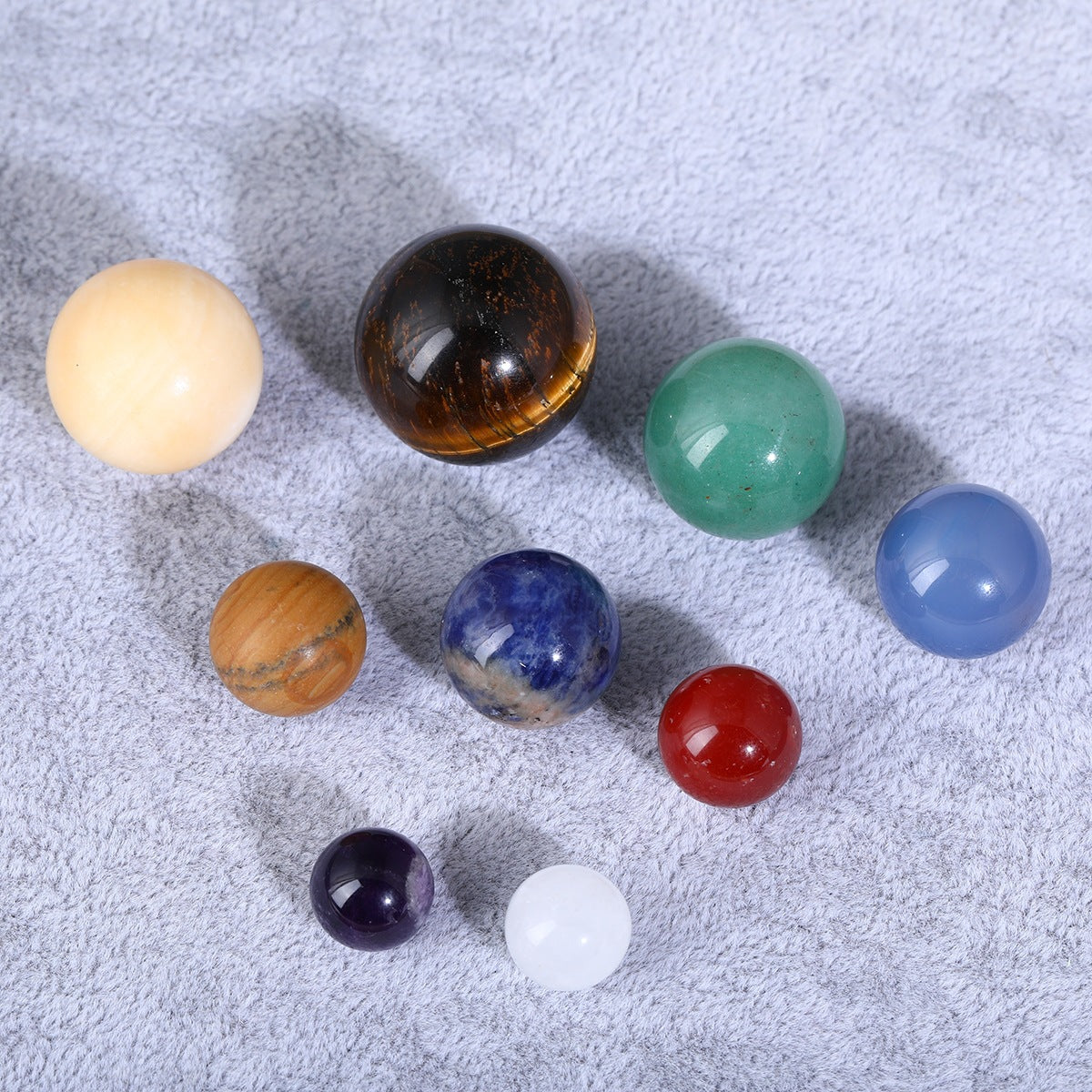 Natural Stone Crystal Planet Solar System Nine Planets suit Crystal Energy Stones