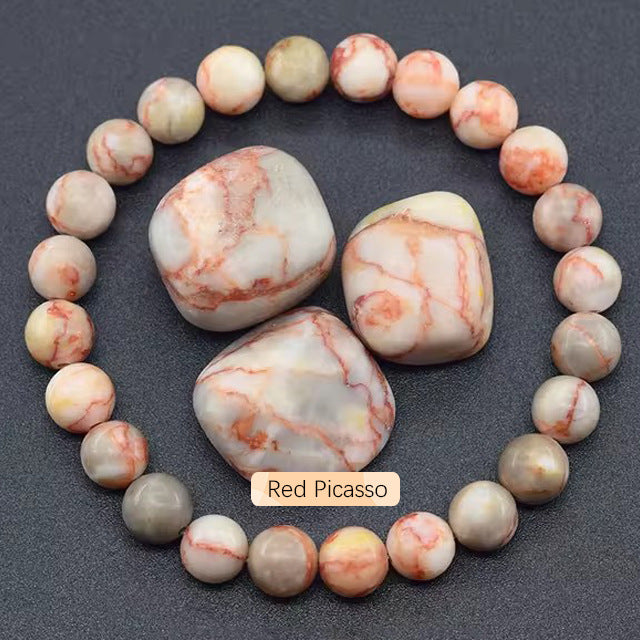 8mm Apatite Sun Stone Beaded Bracelet Handmade Agate Crystal Original Stone Bracelet