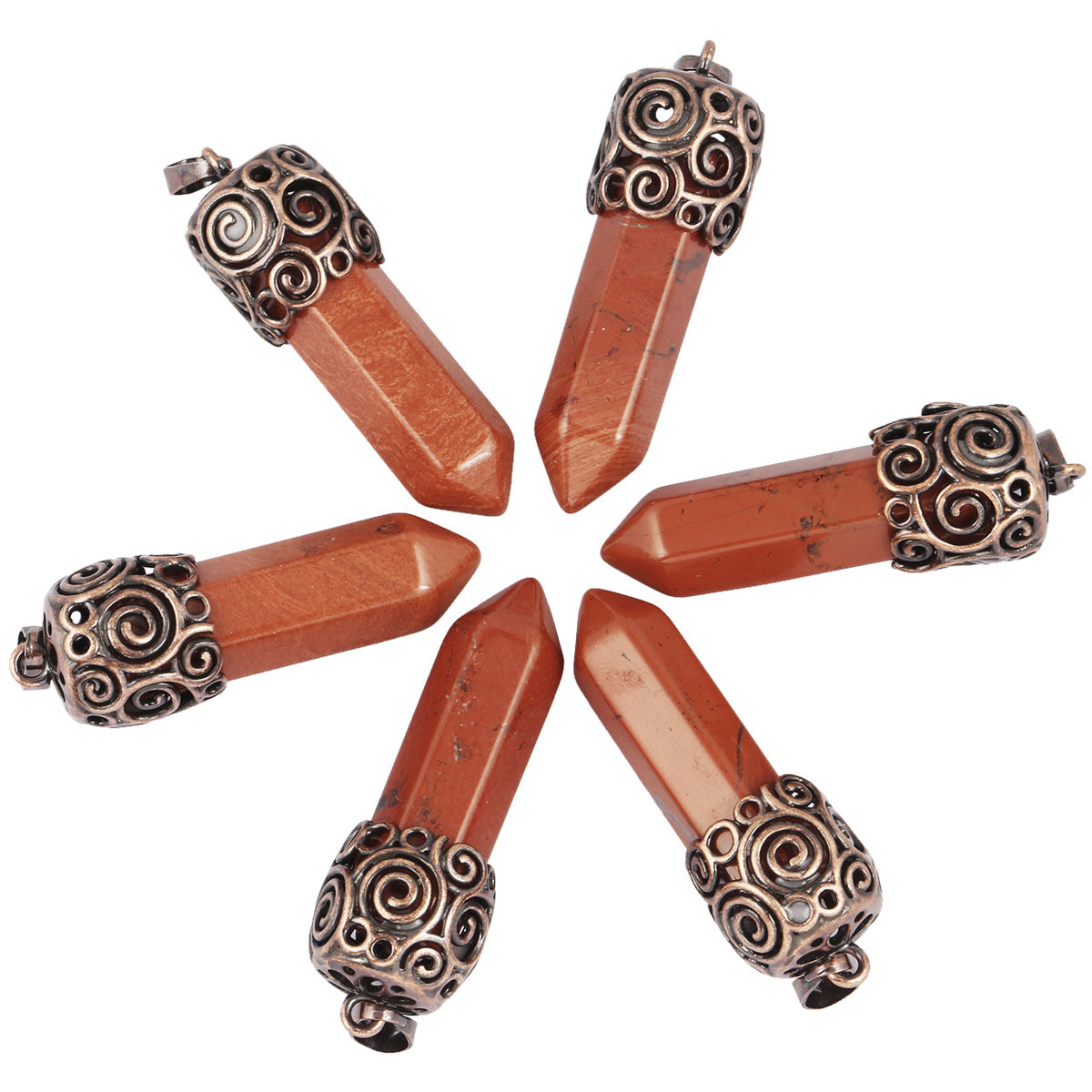 Natural Crystal Single-pointed Hexagonal Alloy Spiral Pattern