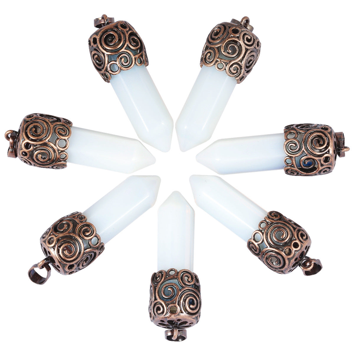 Natural Crystal Single-pointed Hexagonal Alloy Spiral Pattern