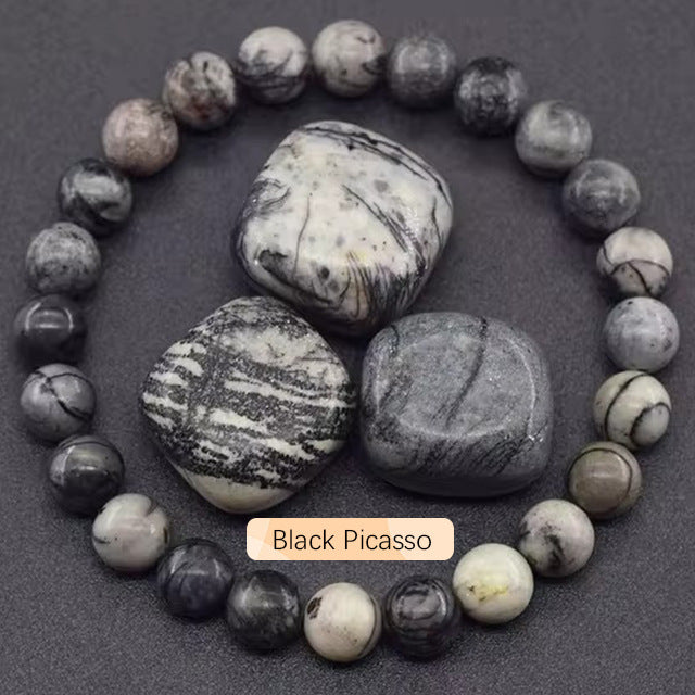 8mm Apatite Sun Stone Beaded Bracelet Handmade Agate Crystal Original Stone Bracelet