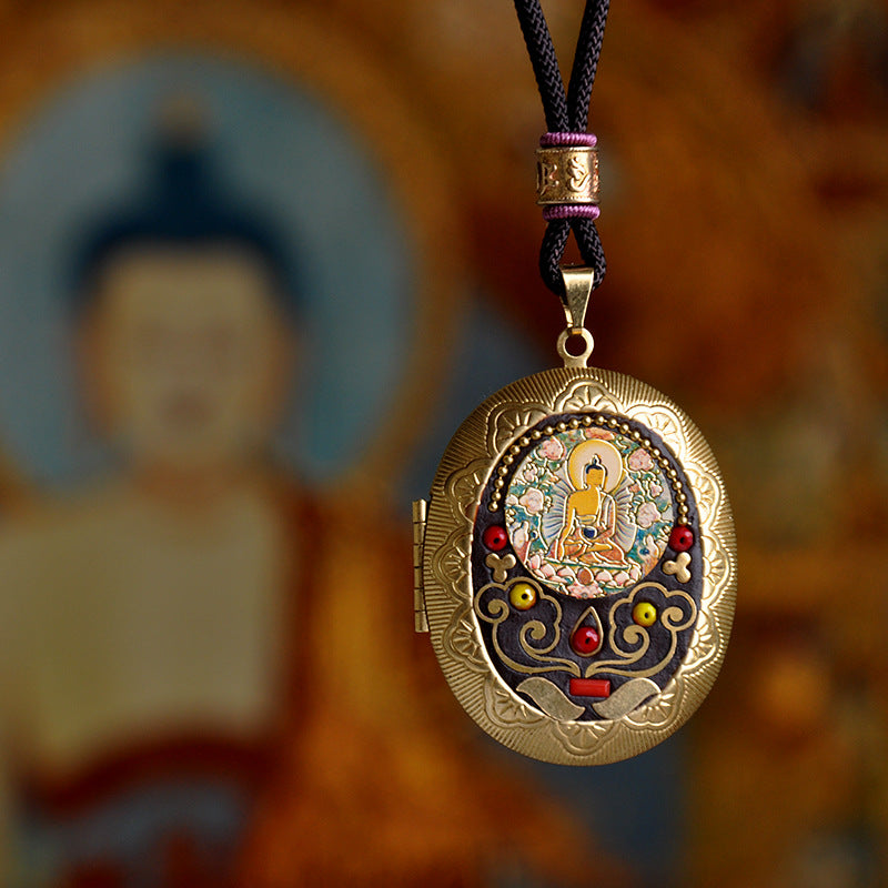 Niche For Statue Of The Buddha Handmade Yellow Pendants