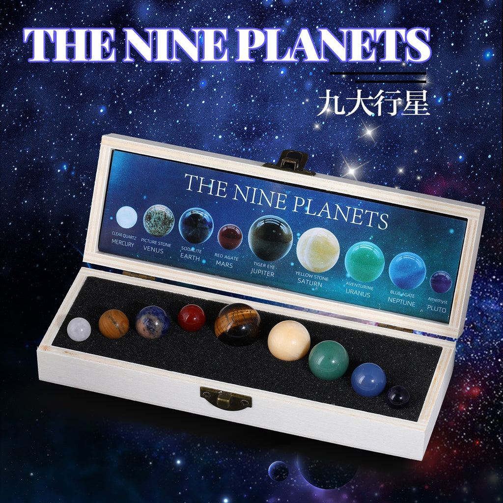 Natural Stone Crystal Planet Solar System Nine Planets suit Crystal Energy Stones