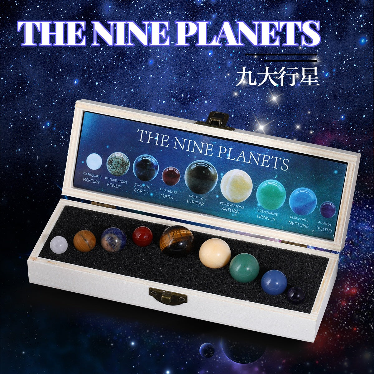 Natural Stone Crystal Planet Solar System Nine Planets suit Crystal Energy Stones