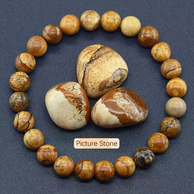 8mm Apatite Sun Stone Beaded Bracelet Handmade Agate Crystal Original Stone Bracelet