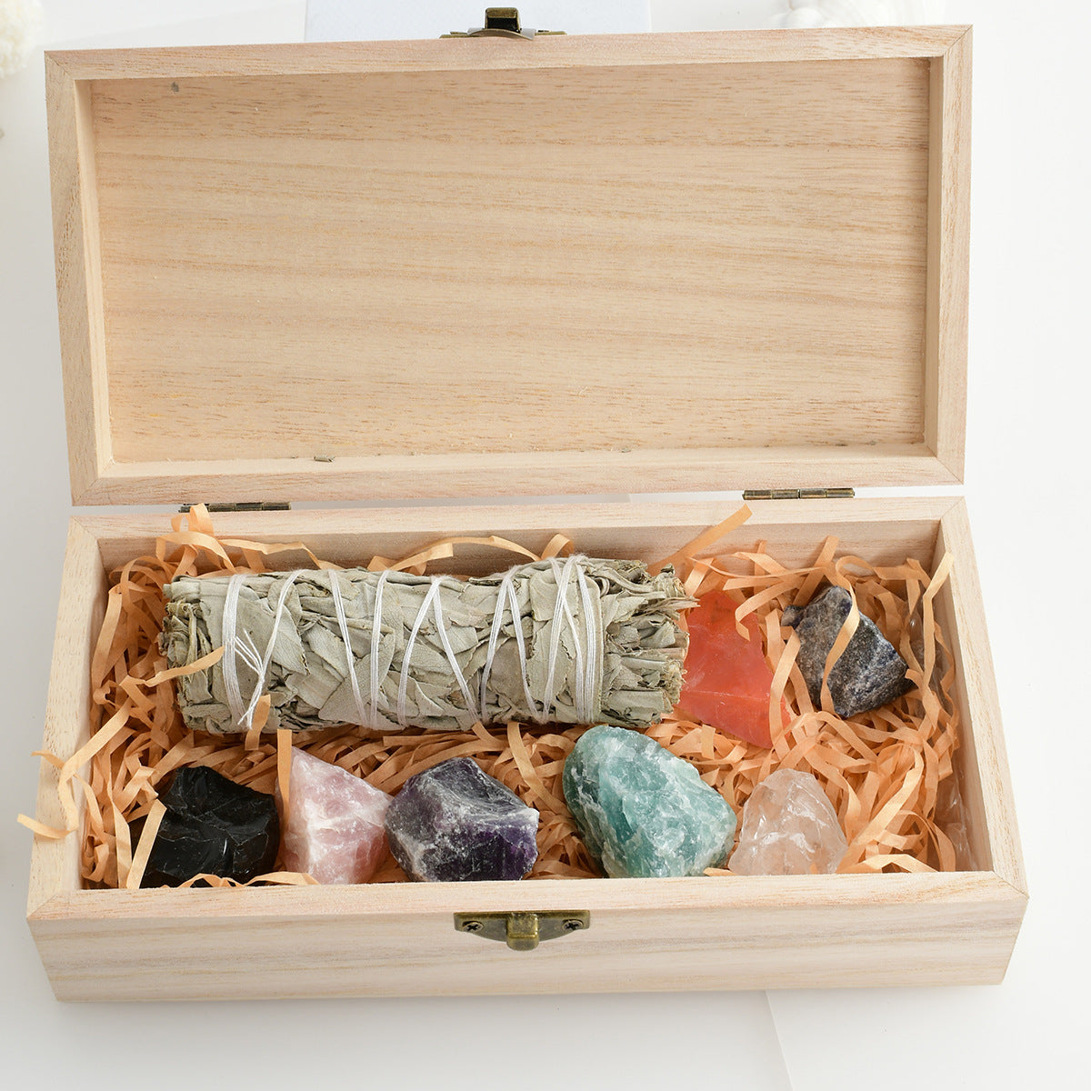 White Sage & Crystal Ornament Set | Smudge Cleansing Kit