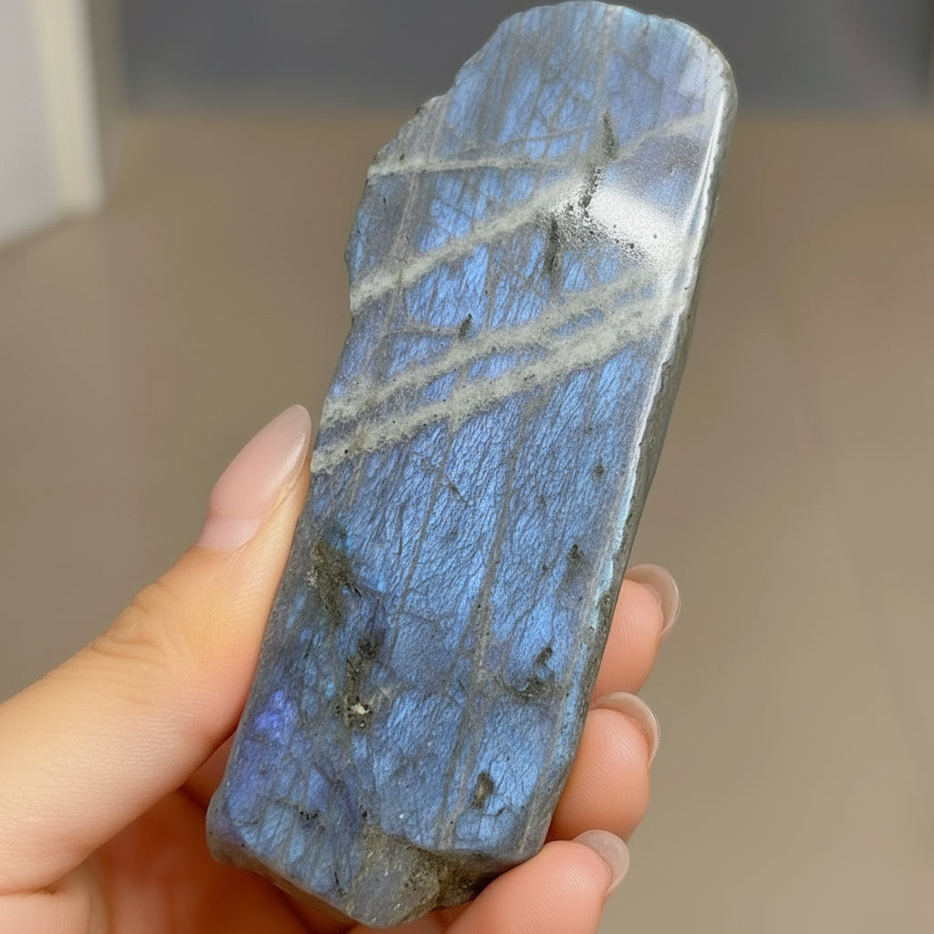 Natural Purple Labradorite Semi-Polished
