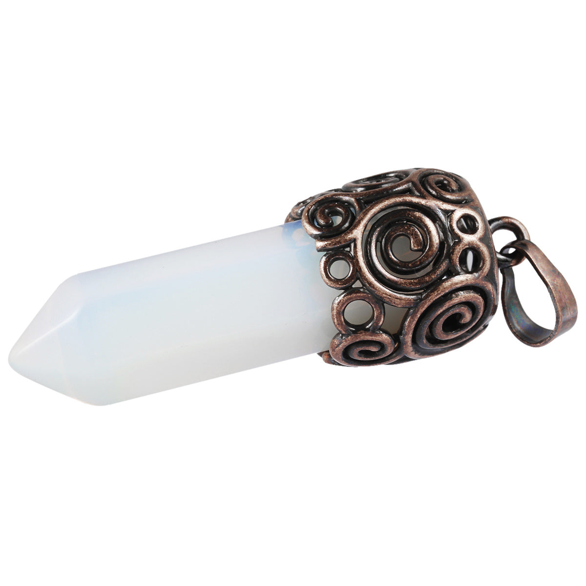 Natural Crystal Single-pointed Hexagonal Alloy Spiral Pattern