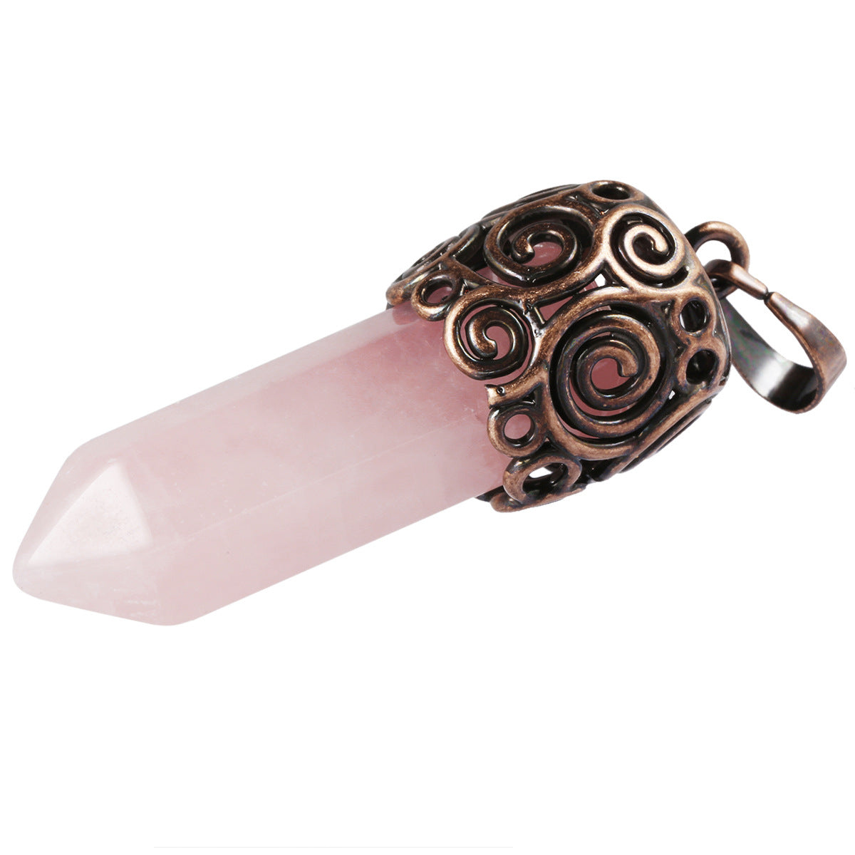 Natural Crystal Single-pointed Hexagonal Alloy Spiral Pattern