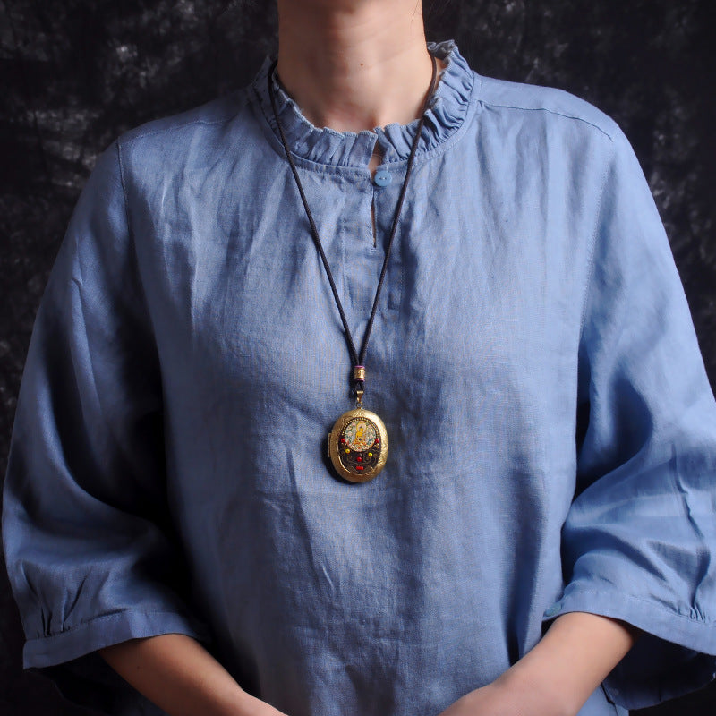 Niche For Statue Of The Buddha Handmade Yellow Pendants